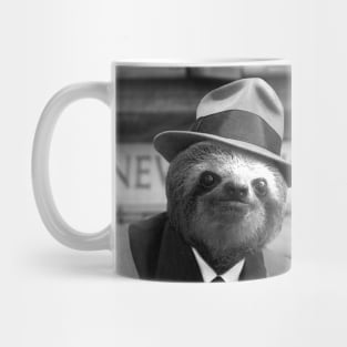 A Sloth in Wall Street - Print / Home Decor / Wall Art / Poster / Gift / Birthday / Sloth Lover Gift / Animal print Canvas Print Mug